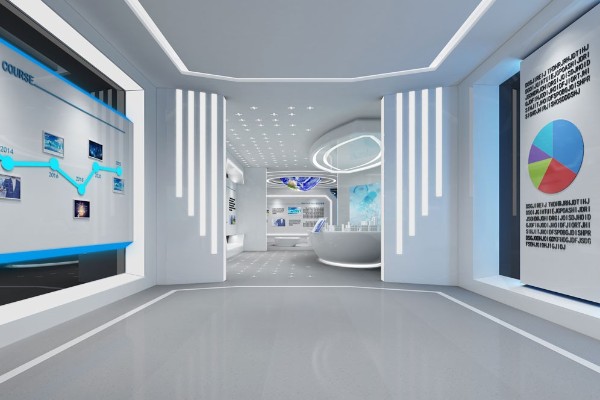 展馆装修设计公司线上党建展厅效果图设计图