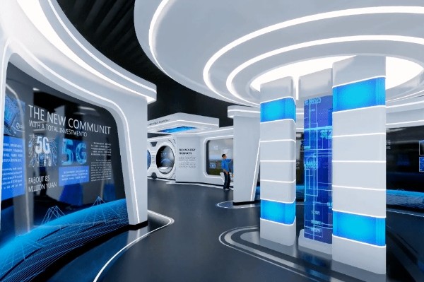 展览馆设计公司全息投影党建馆效果图设计图